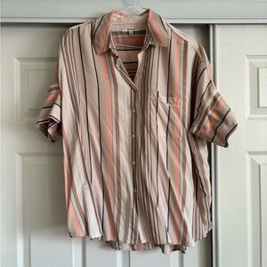 Madewell Multicolor Striped Top Size M Button Up